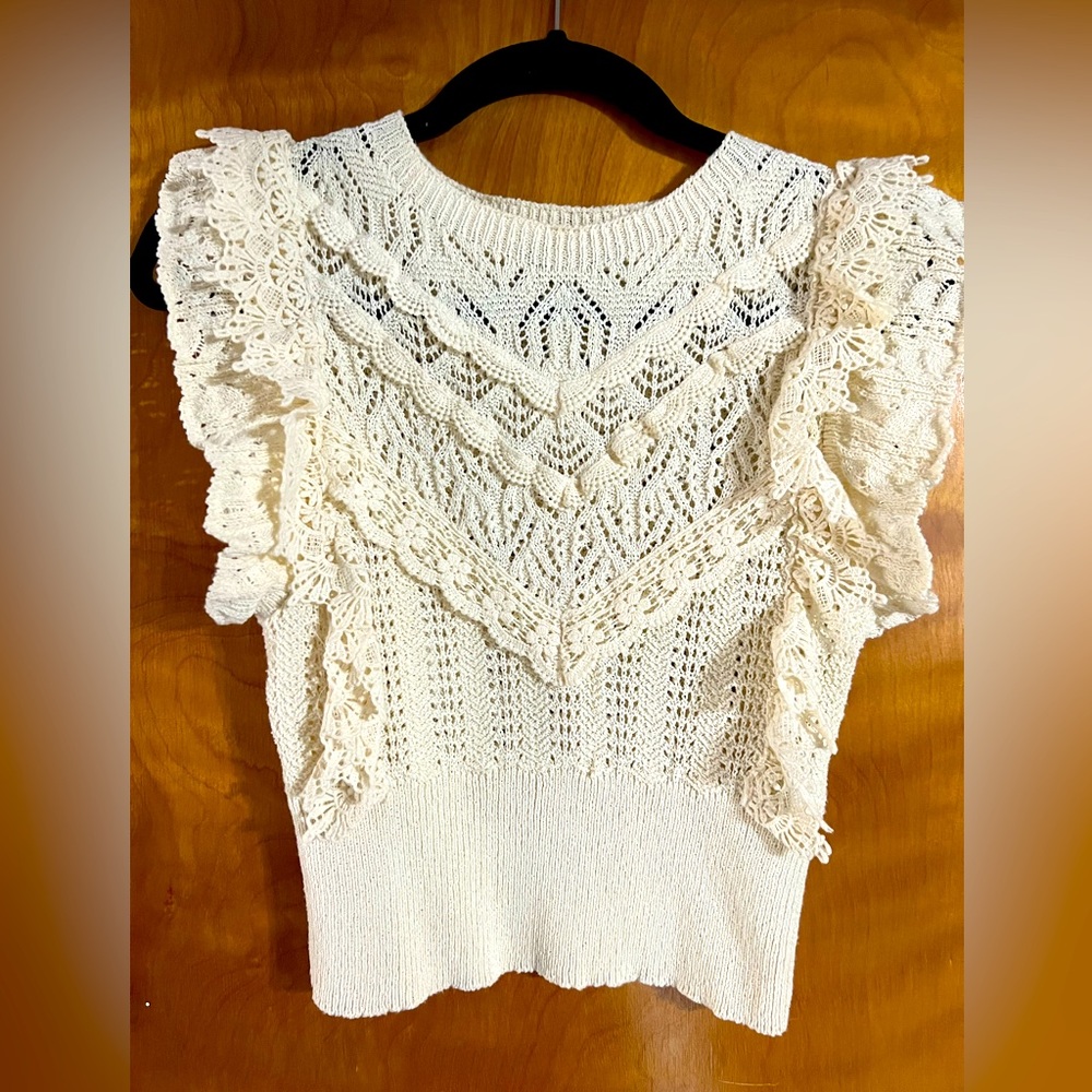 Zara crotchet top/vest size Small beige